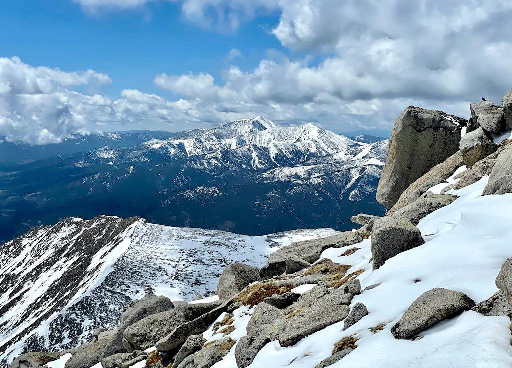 Dropping off of the summit of Shavano.